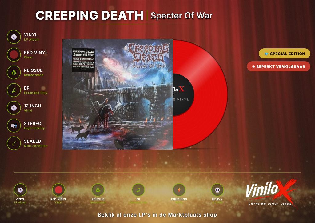 Creeping Death – Specter Of War | 12" | Red [Clear], 2020 tot heden, Ophalen of Verzenden, 12 inch, Nieuw in verpakking