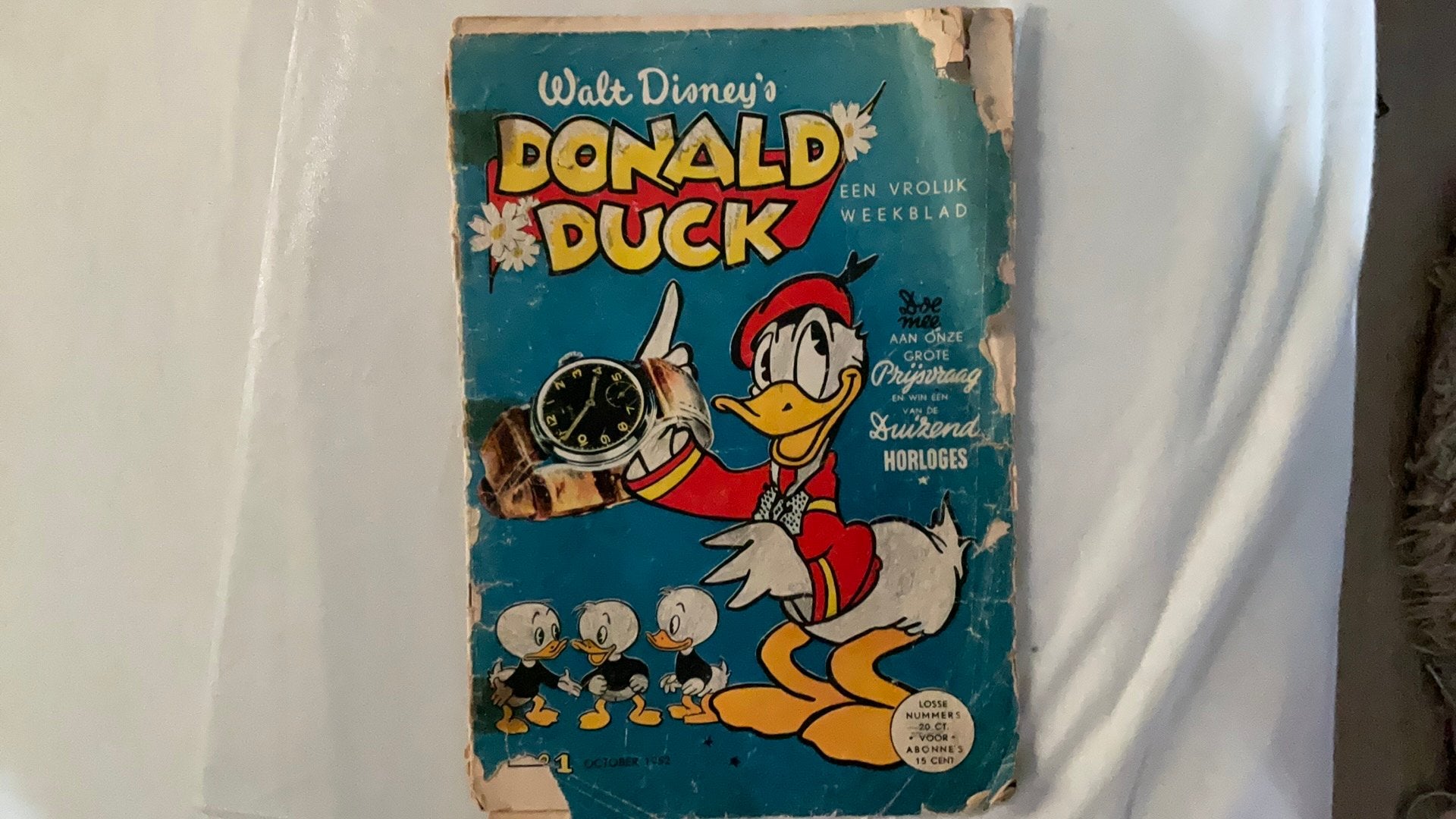 Donald duck 1952 nr1 echt!, Eén stripboek, Ophalen of Verzenden, Gelezen
