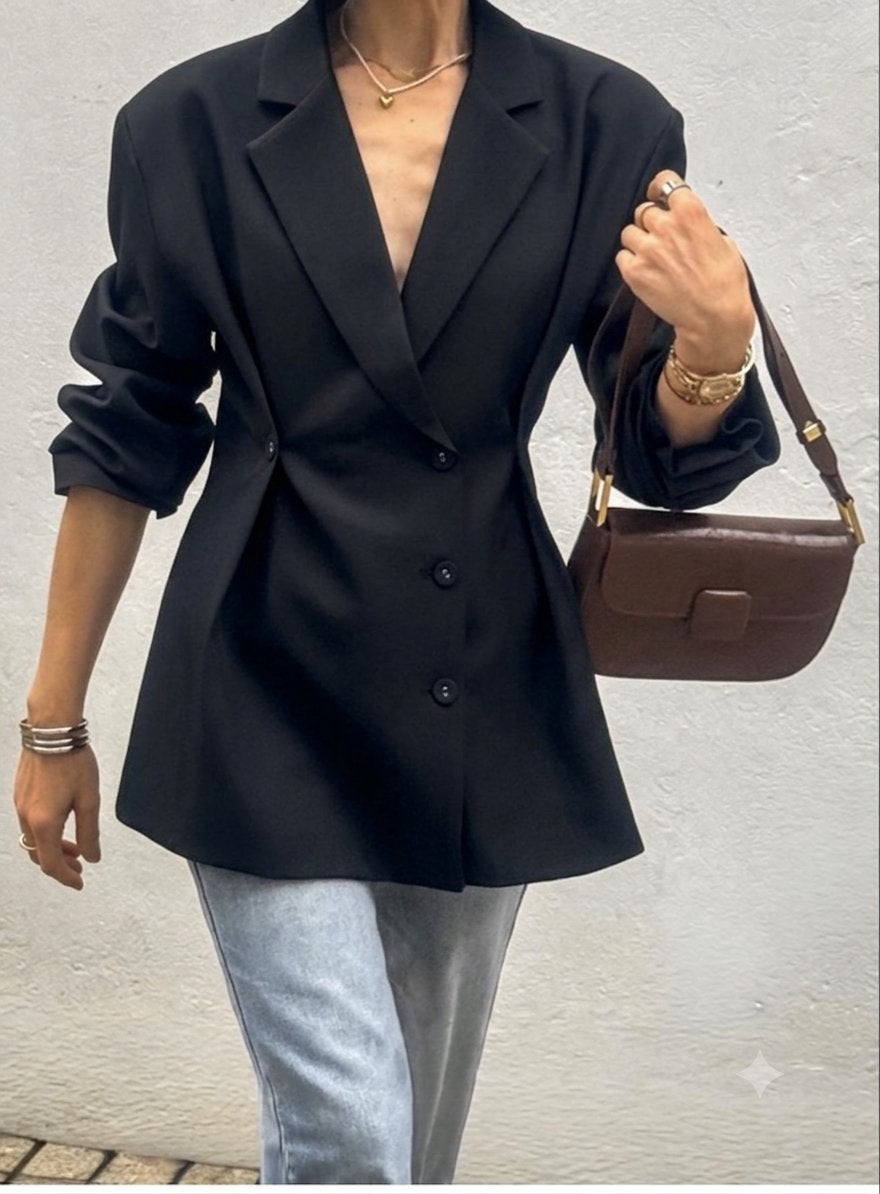 Blazer met lichte oversized schouders, Zwart, Ophalen of Verzenden, Zo goed als nieuw, Jasje