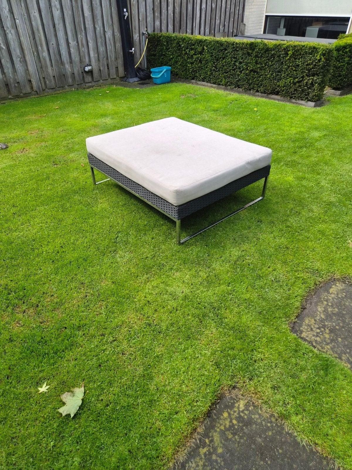 Wicker Hocker / Voetenbank voor Loungeset, Tuin en Terras, Gebruikt, Hocker, Loungeset, Wicker