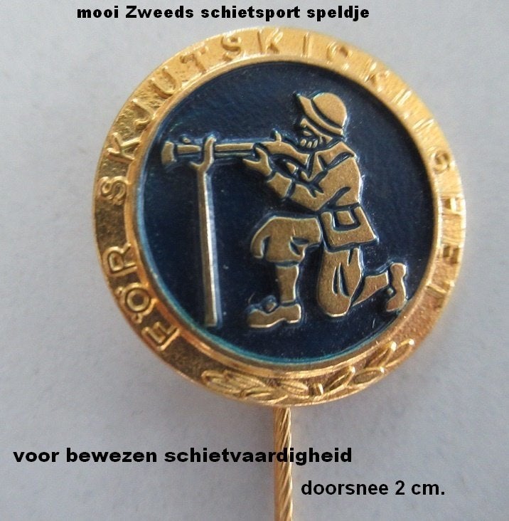 schietsport zeer mooie steekspeld bewezen schietvaardigheid, Verzamelen, Ophalen of Verzenden, Nieuw, Sport, Speldje of Pin