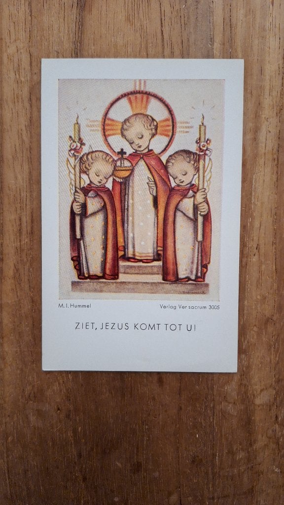 Hummel communie prentje 3005, Ophalen of Verzenden, Zo goed als nieuw, Kaart of Prent, Christendom | Katholiek