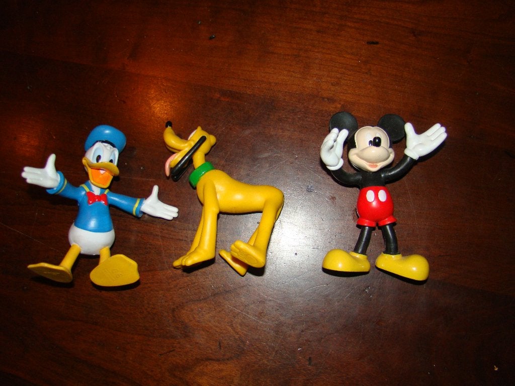 Disney AH buigpoppetjes Mickey , Pluto en Donald, Verzamelen, Disney, Ophalen of Verzenden, Mickey Mouse, Zo goed als nieuw, Beeldje of Figuurtje
