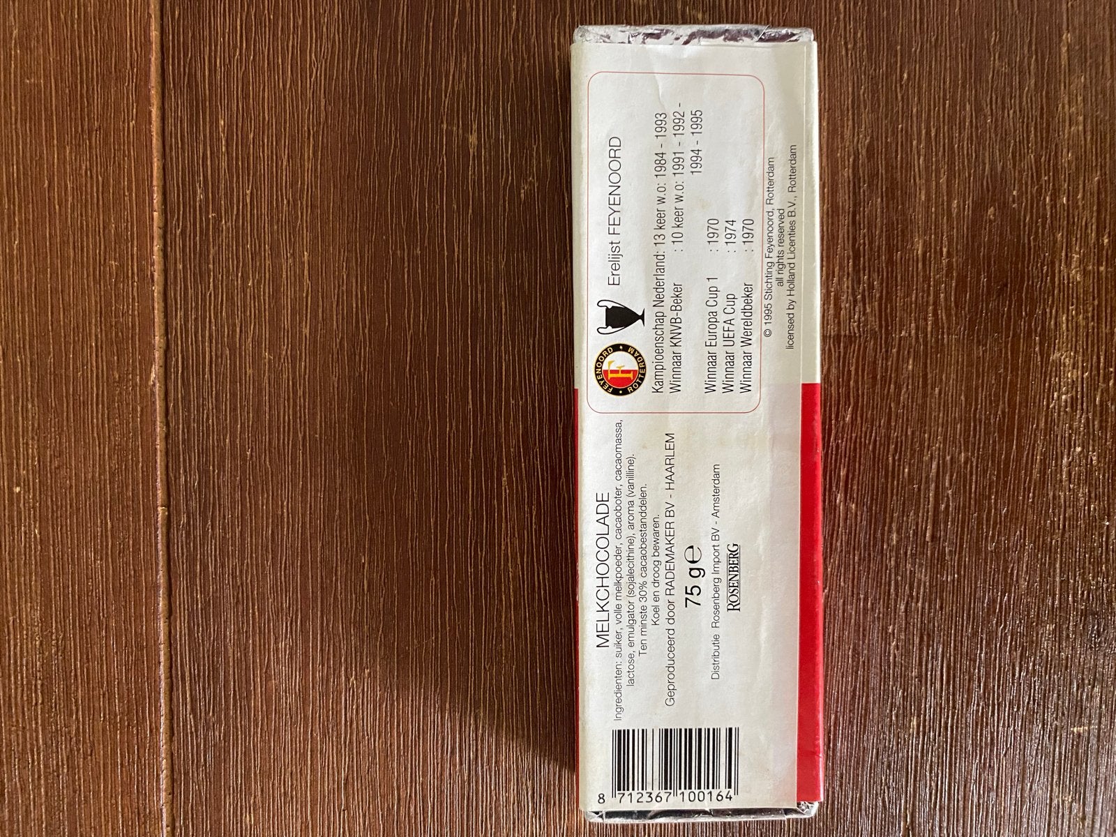 Reep chocolade Feyenoord - Vintage verzamelobject, Ophalen of Verzenden, Gebruikt, Feyenoord, Overige typen