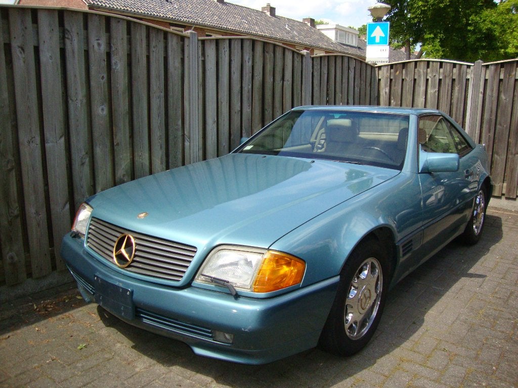 MERCEDES 500SL 1992 ZELDZAME COMBINATIE. BERYLL- CREMELEDER, Automaat, Achterwielaandrijving, 5000 cc, Beige