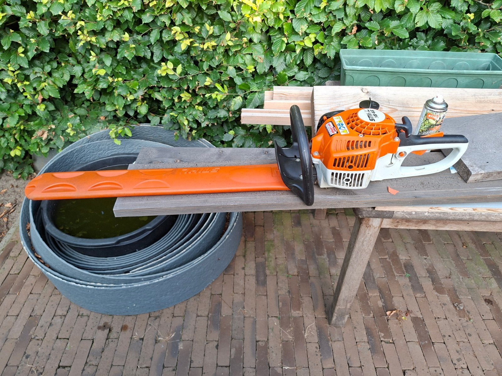 Stihl HS 45 Heggenschaar - Benzine - Goede staat, Tuin en Terras, Ophalen, Gebruikt, Benzine, Stihl