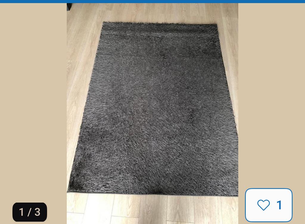 Grijs vloerkleed 135x190 cm, Ophalen, Gebruikt, 100 tot 150 cm, 150 tot 200 cm