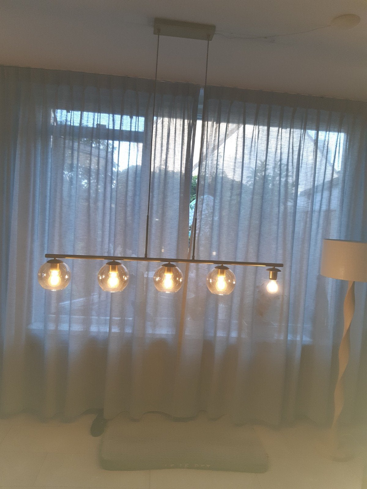 Hang lamp, Huis en Inrichting, Lampen | Kroonluchters, Ophalen, Zo goed als nieuw, Glas