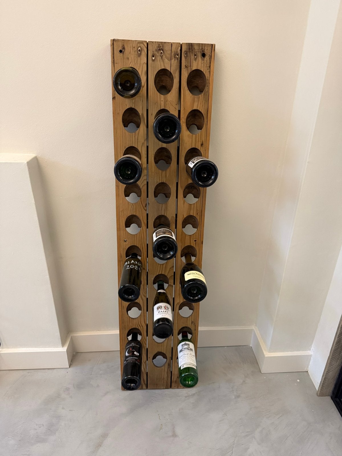 Houten (Pupitre) wijnrek voor 30 flessen, Ophalen, Gebruikt, 25 flessen of meer, 75 – 100