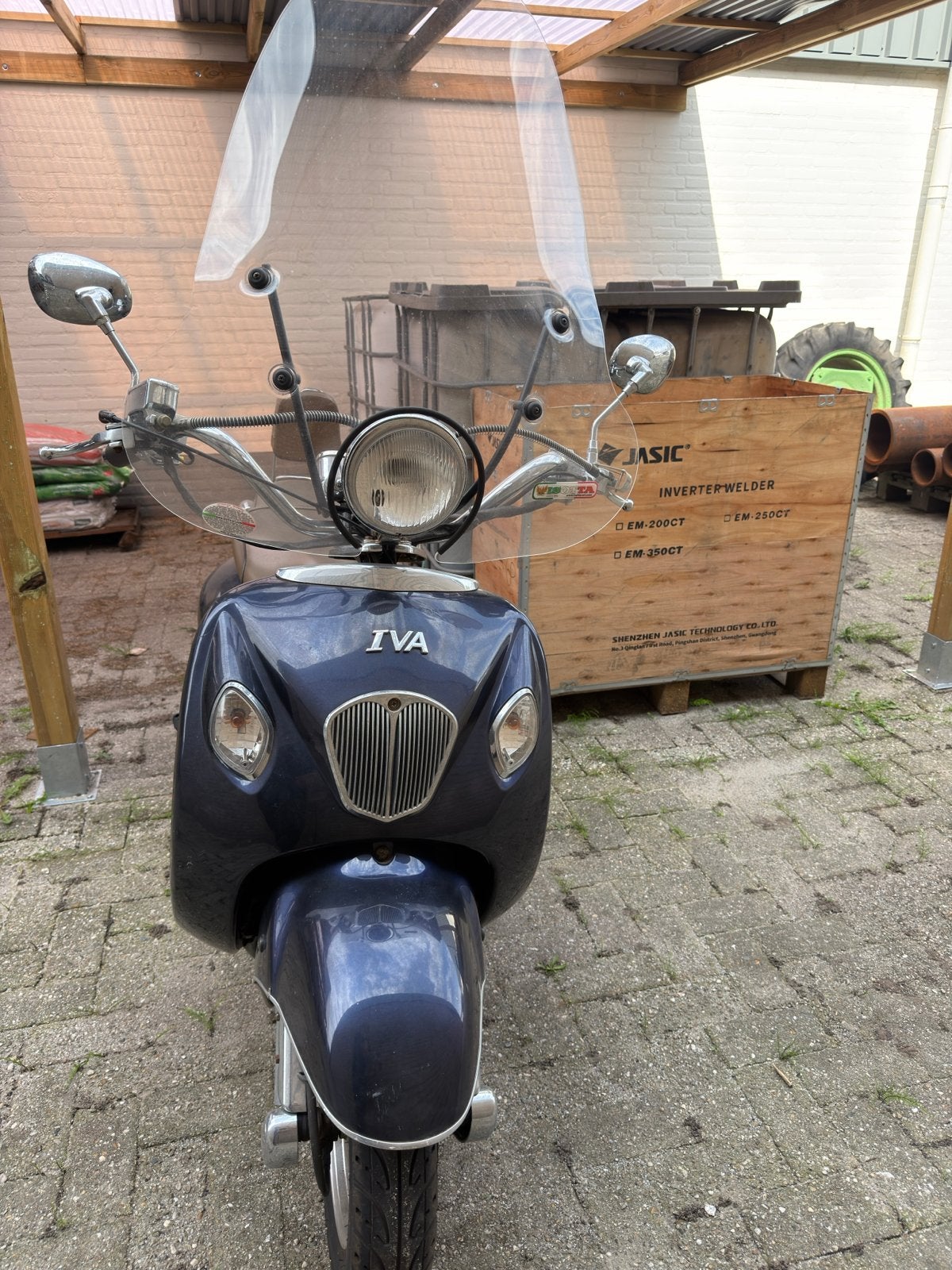 IVA Retro Scooter - Blauw met windscherm, Zo goed als nieuw, Benzine, Ophalen, Overige merken