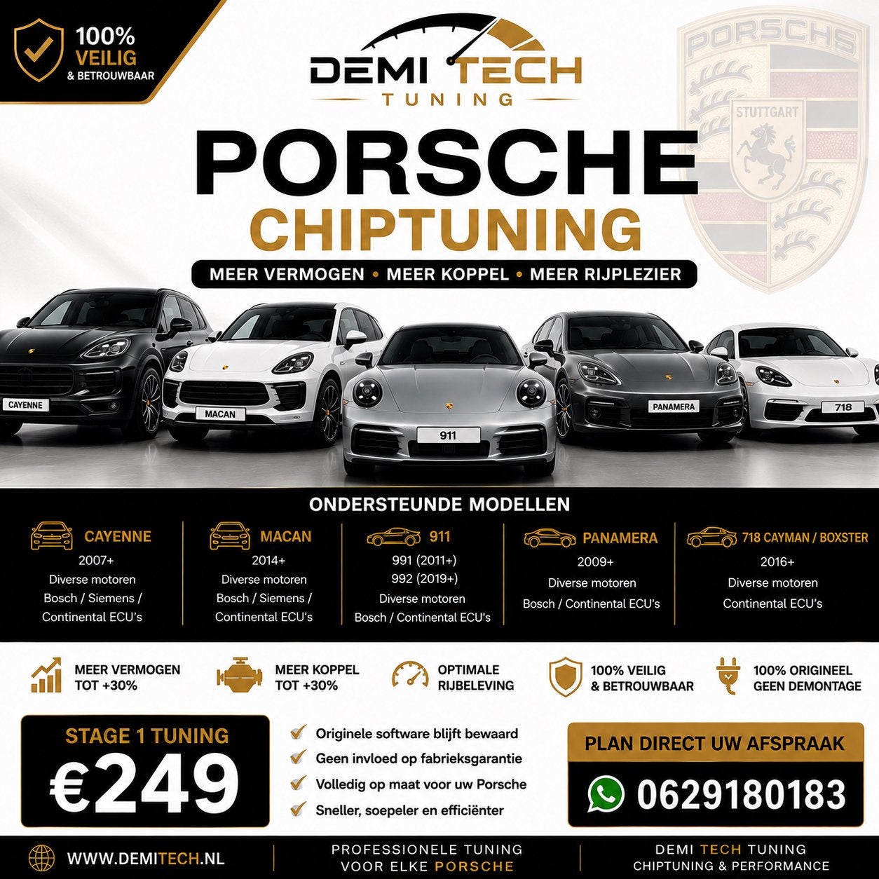 PORSCHE CHIPTUNING STAGE 1, Ophalen