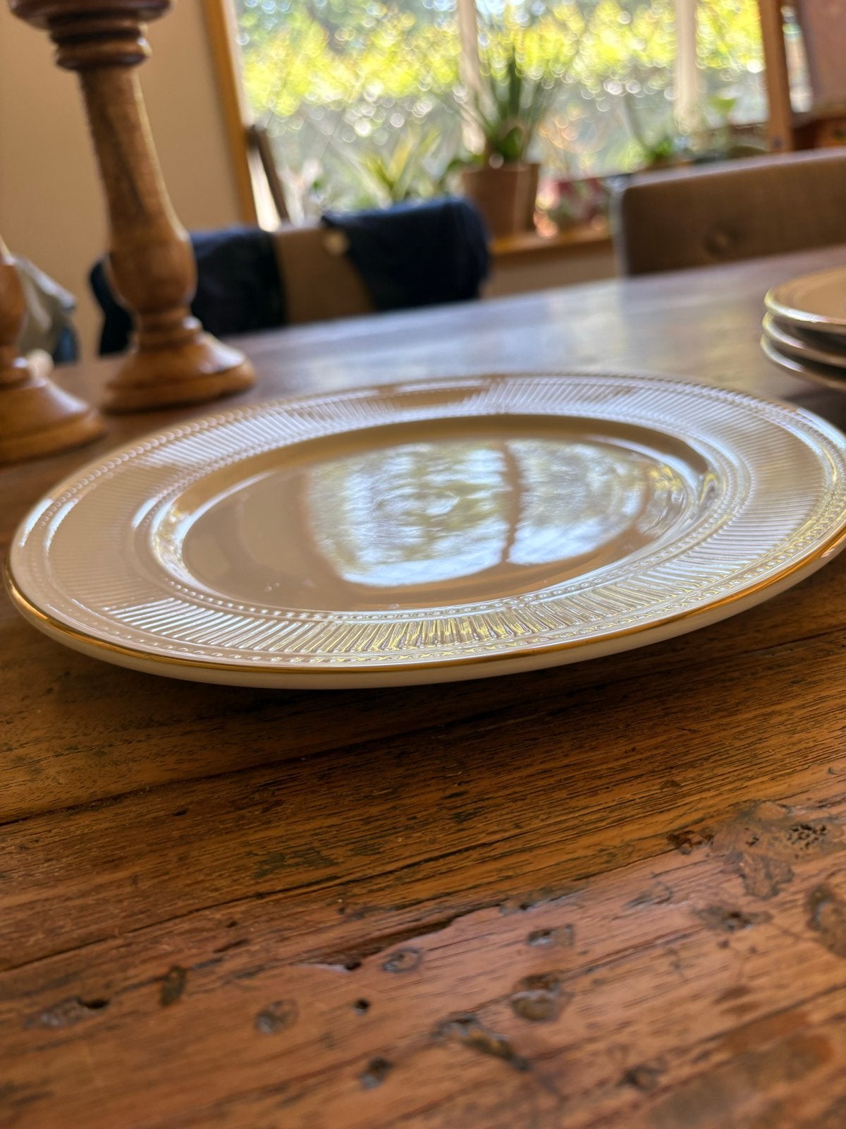 Set van 4 borden met gouden randje, Ophalen, Gebruikt, Bord(en), Modern