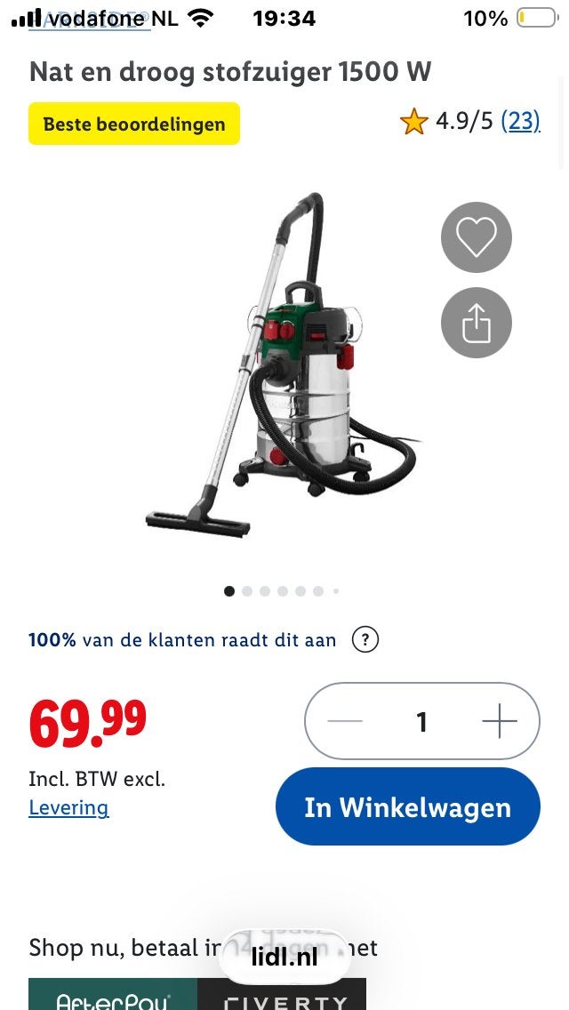 Stofzuigers, Ophalen, Zo goed als nieuw, Elektrisch