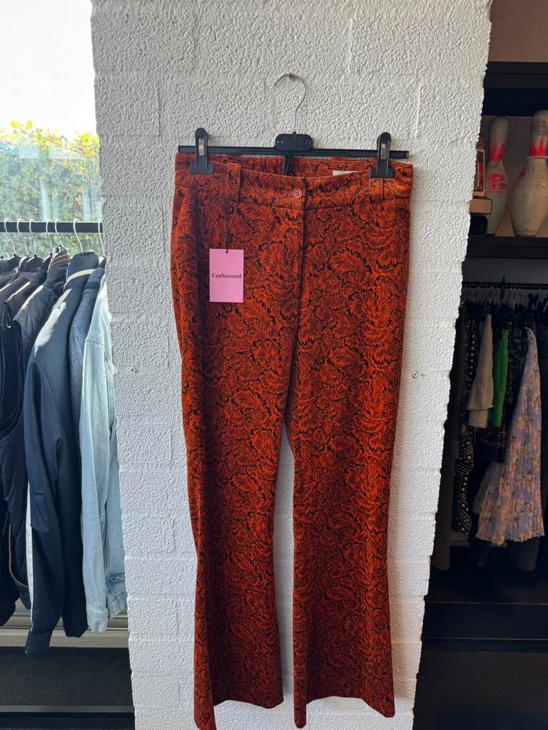 Vintage velvet pantalon flare maat S, Zwart, Ophalen of Verzenden, Maat 36 (S), Lang