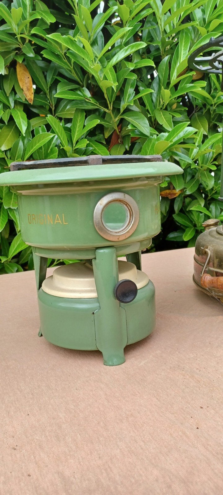 Vintage Original Haller petroleumstel - Groen emaille, Ophalen of Verzenden