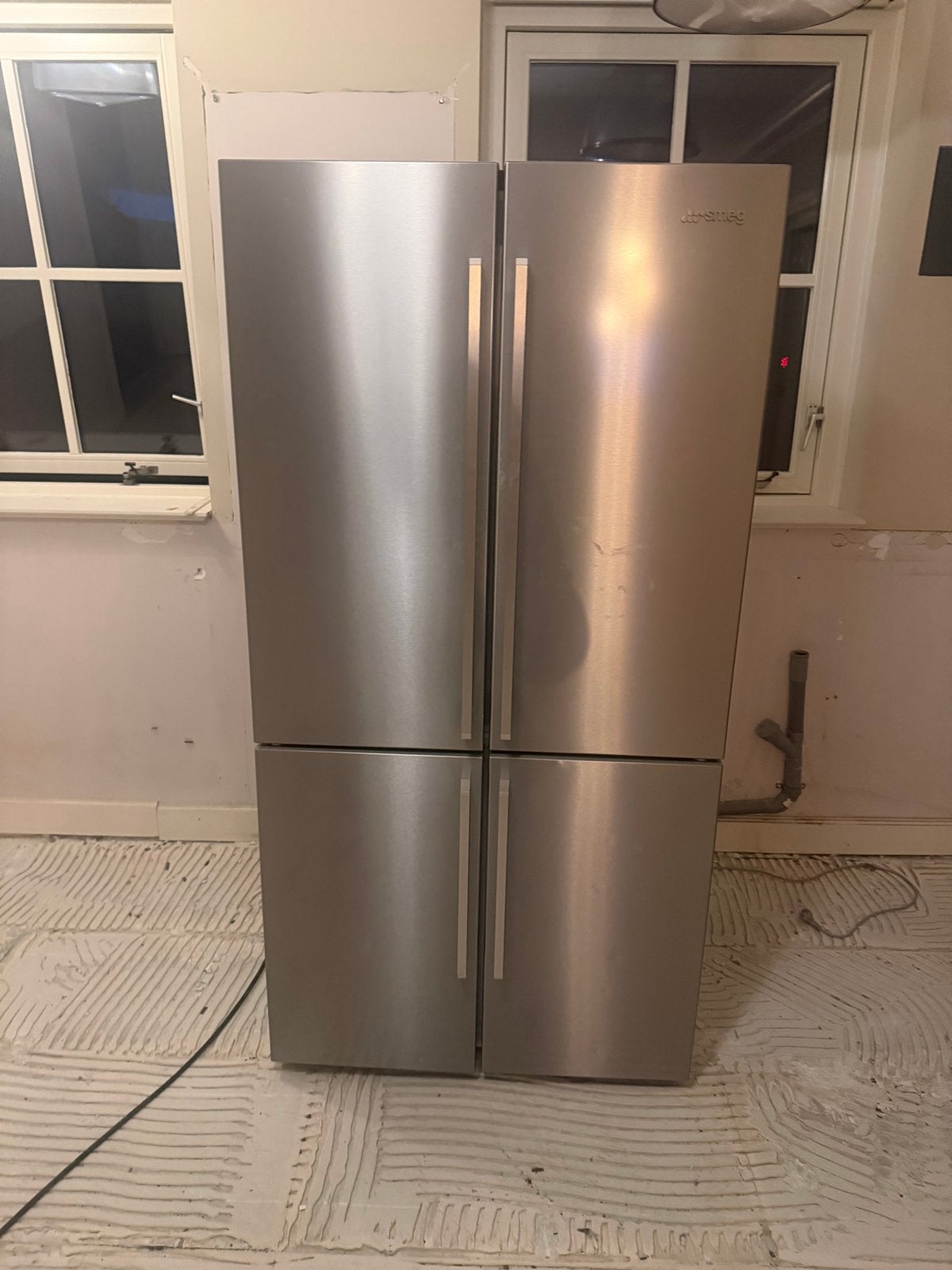 Smeg Amerikaanse Koelkast - RVS - Met Aparte Vriezer, Witgoed en Apparatuur, Ophalen, Gebruikt, 200 liter of meer, 60 cm of meer
