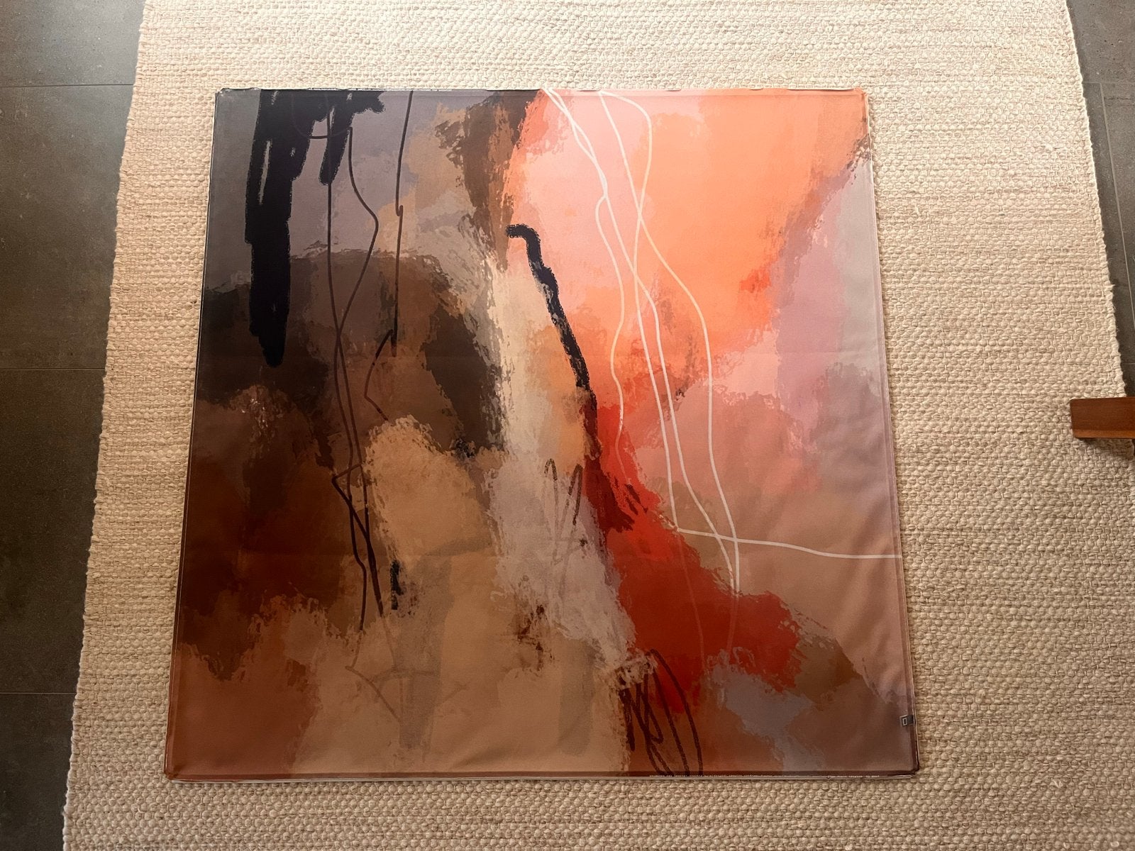 Wisseldoek Werk aan de muur - Abstracte kunst 100x100 cm, Ophalen