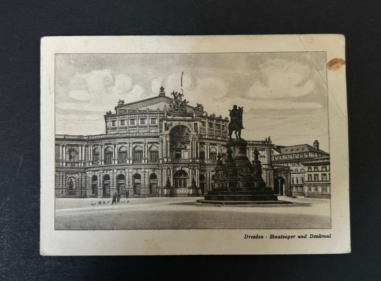 WWII Feldpost Ansichtkaart Dresden, 1943, Ophalen of Verzenden, Duitsland, Embleem of Badge