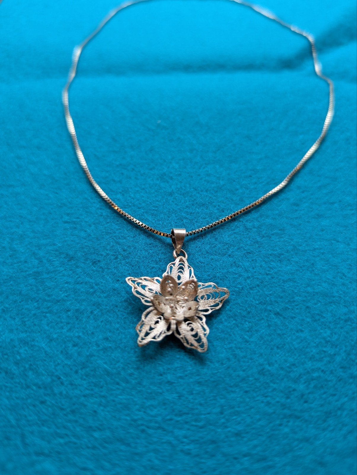 Zilveren Balestra ketting met filigraan hanger, Sieraden, Tassen en Uiterlijk, Kettingen, Ophalen of Verzenden, Zo goed als nieuw