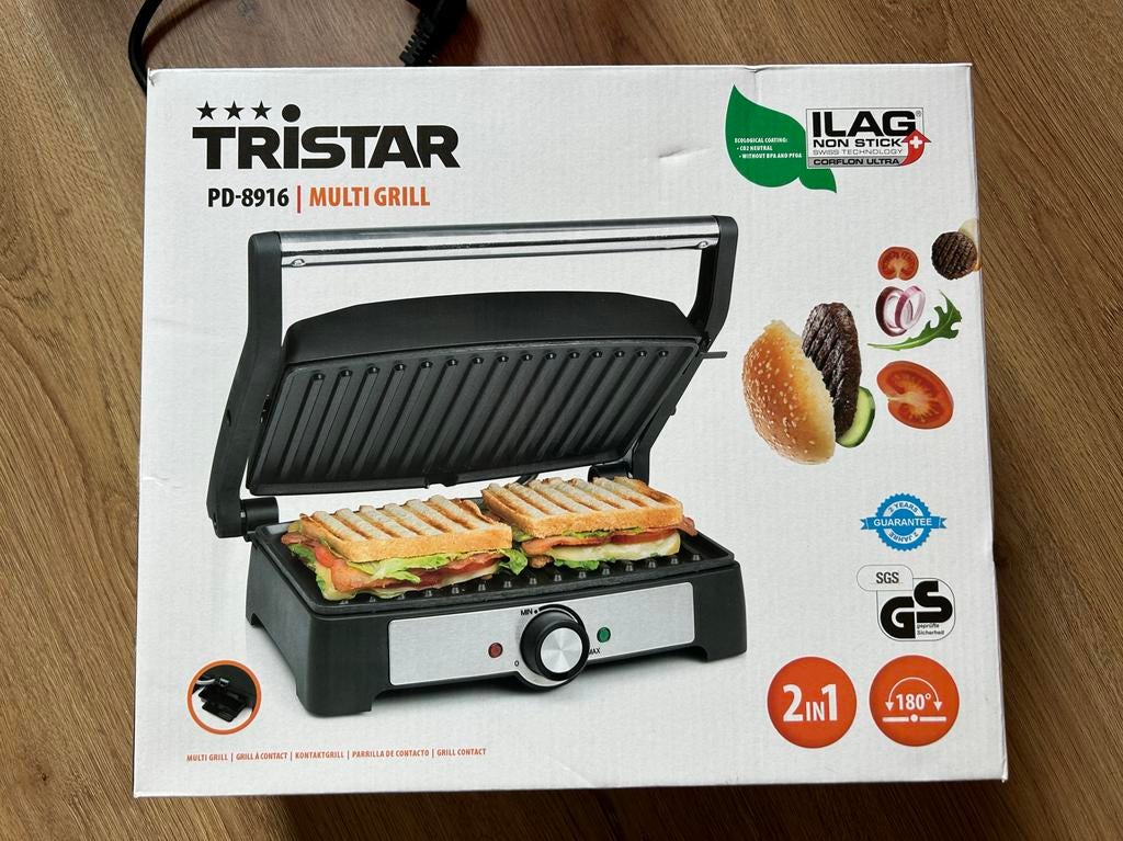 Tristar PD-8916 Multigrill / Tosti-ijzer, Witgoed en Apparatuur, Contactgrills, Ophalen, Gebruikt