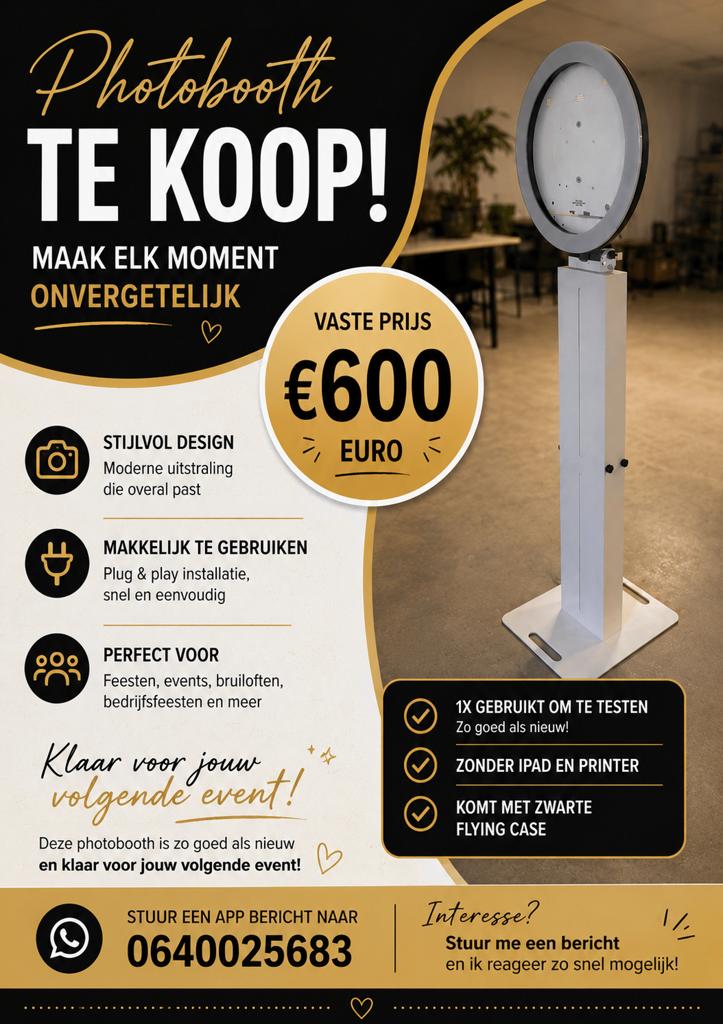 Photobooth te koop, Ophalen of Verzenden, Zo goed als nieuw, Overige
