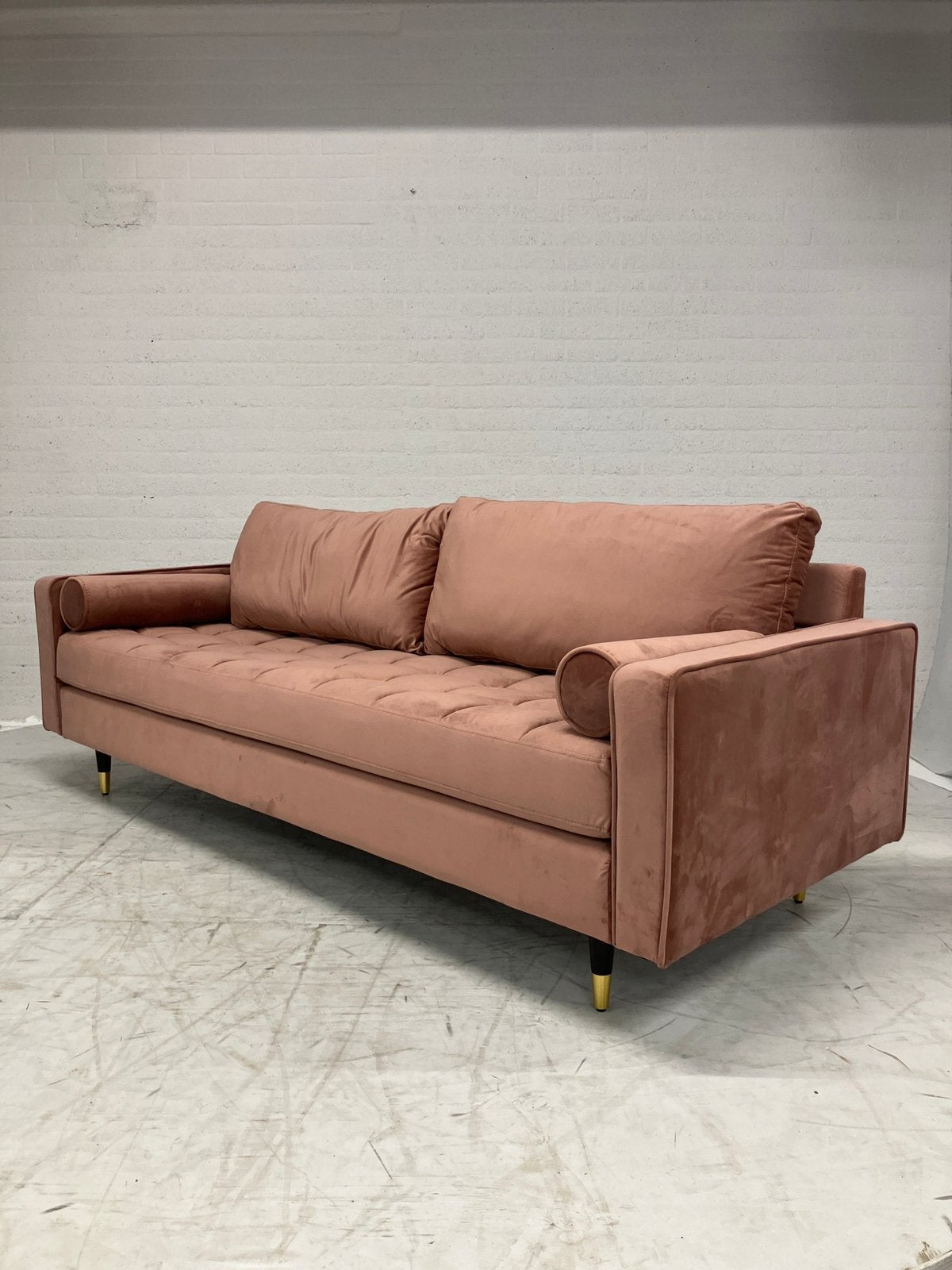 Prachtige zgan velvet 3zits bank | Invicta | Oud roze, Huis en Inrichting, Ophalen, Driepersoons, 75 tot 100 cm, Zo goed als nieuw