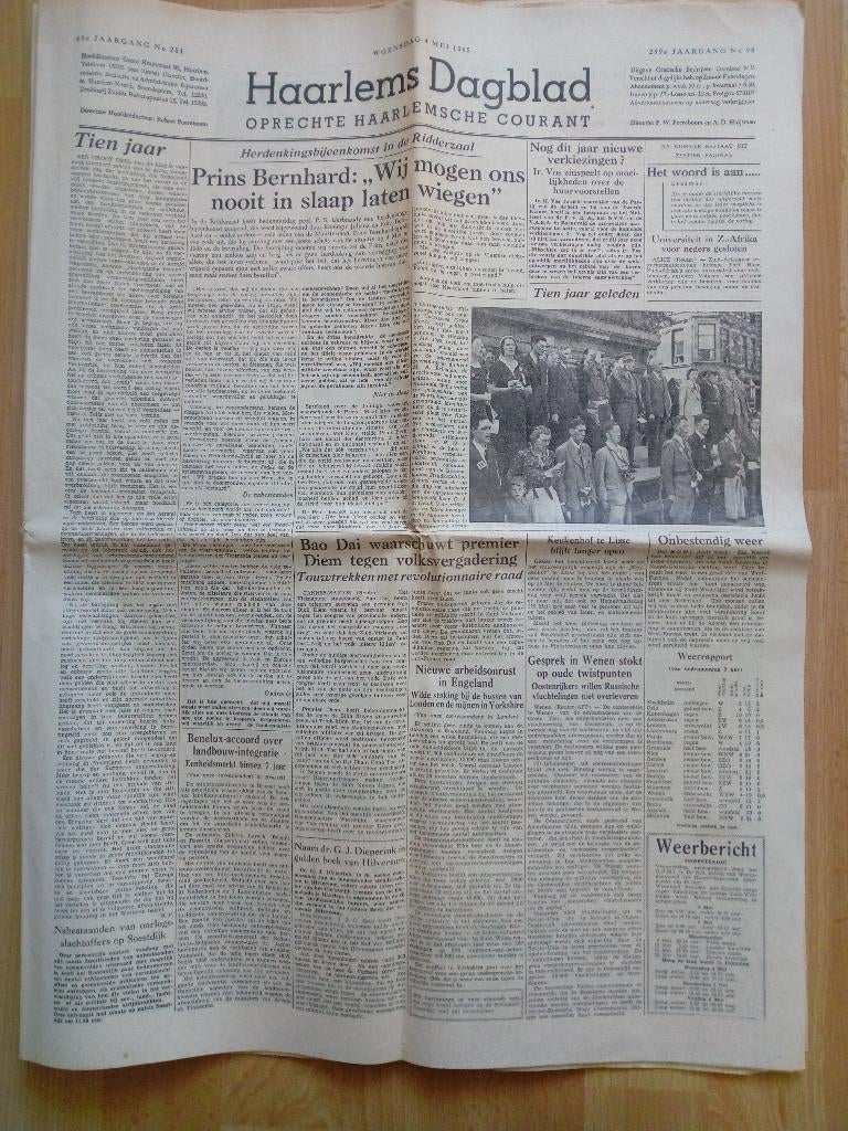 Haarlems Dagblad, Krant van 4 mei 1955 compleet, Ophalen of Verzenden, Gelezen, Krant