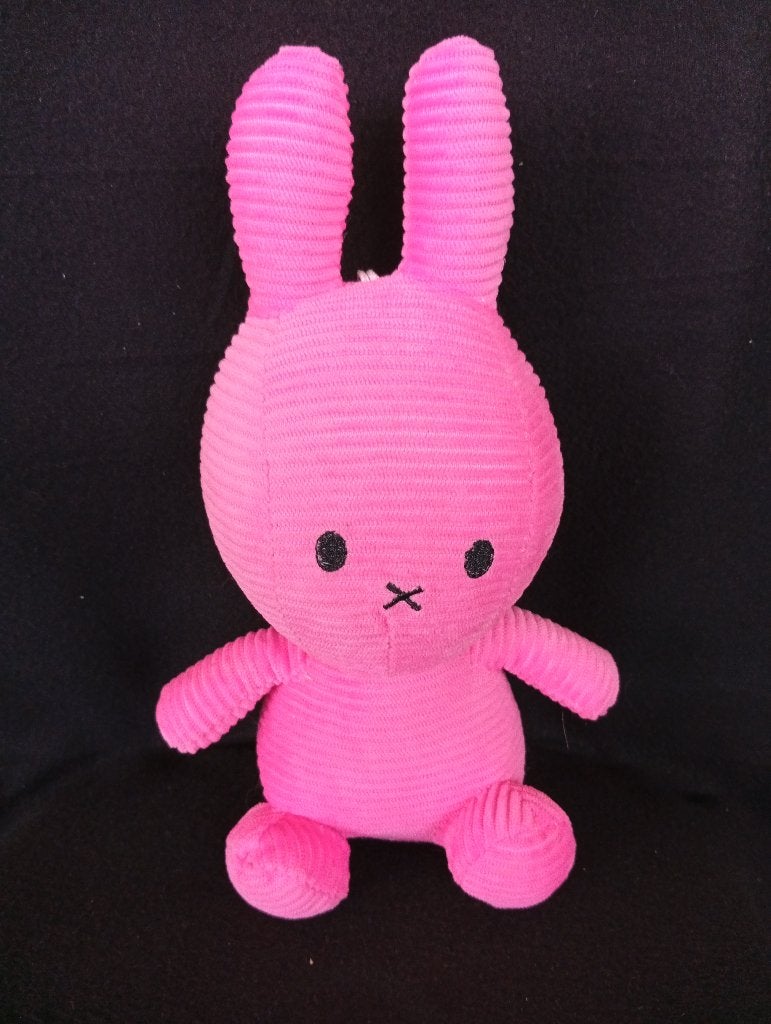 Nijntje roze knuffel ribcord hardroze, Konijn, Nijntje, Ophalen of Verzenden, Zo goed als nieuw