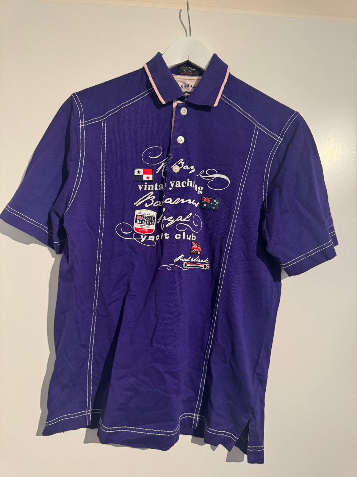 Paul & Shark Polo Shirt Maat S - Vintage Yachting Stijl, Ophalen of Verzenden, Gedragen, Maat 46 (S) of kleiner, Paars