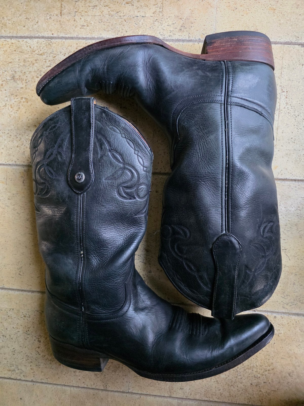 Marlboro western boots mt 42/43. Cowboy laarzen. Zwart, Ophalen of Verzenden, Zwart, Marlboro, Boots