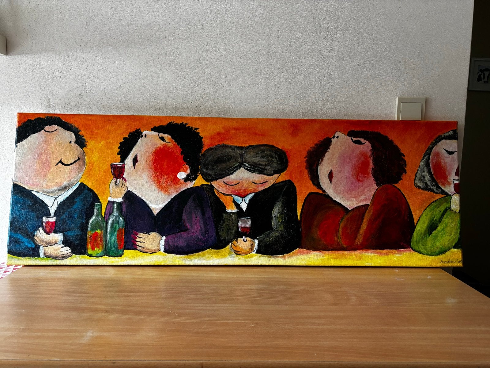 Schilderij 'Gezelligheid' - 120x40 cm, Ophalen