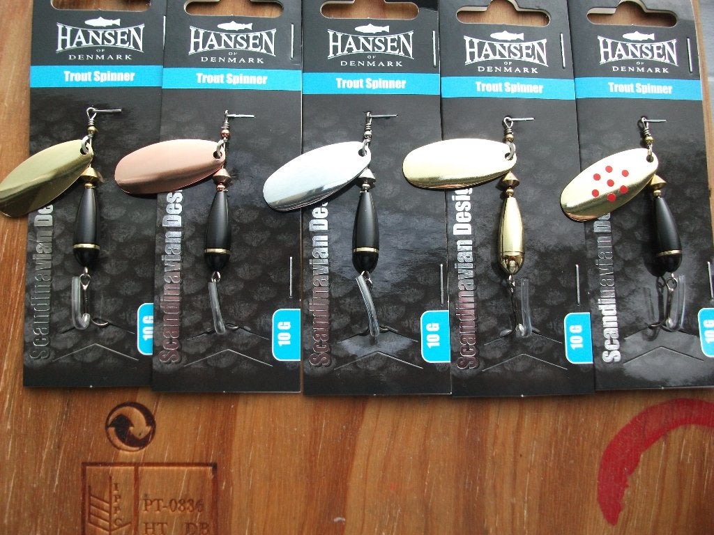 5 stuks 10 grams Hansen Trout Spinners / kunstaas spinners, Ophalen of Verzenden, Nieuw, Kunstaas