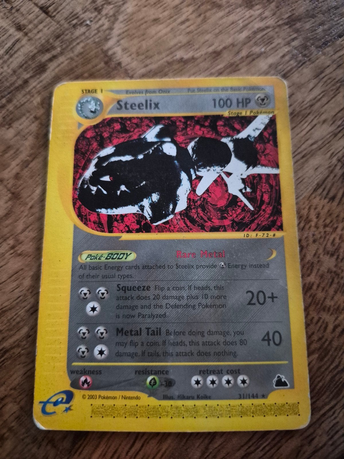 Pokémon Kaart Steelix (EX Sandstorm) - Gebruikt, Ophalen of Verzenden, Gebruikt, Losse kaart, Foil