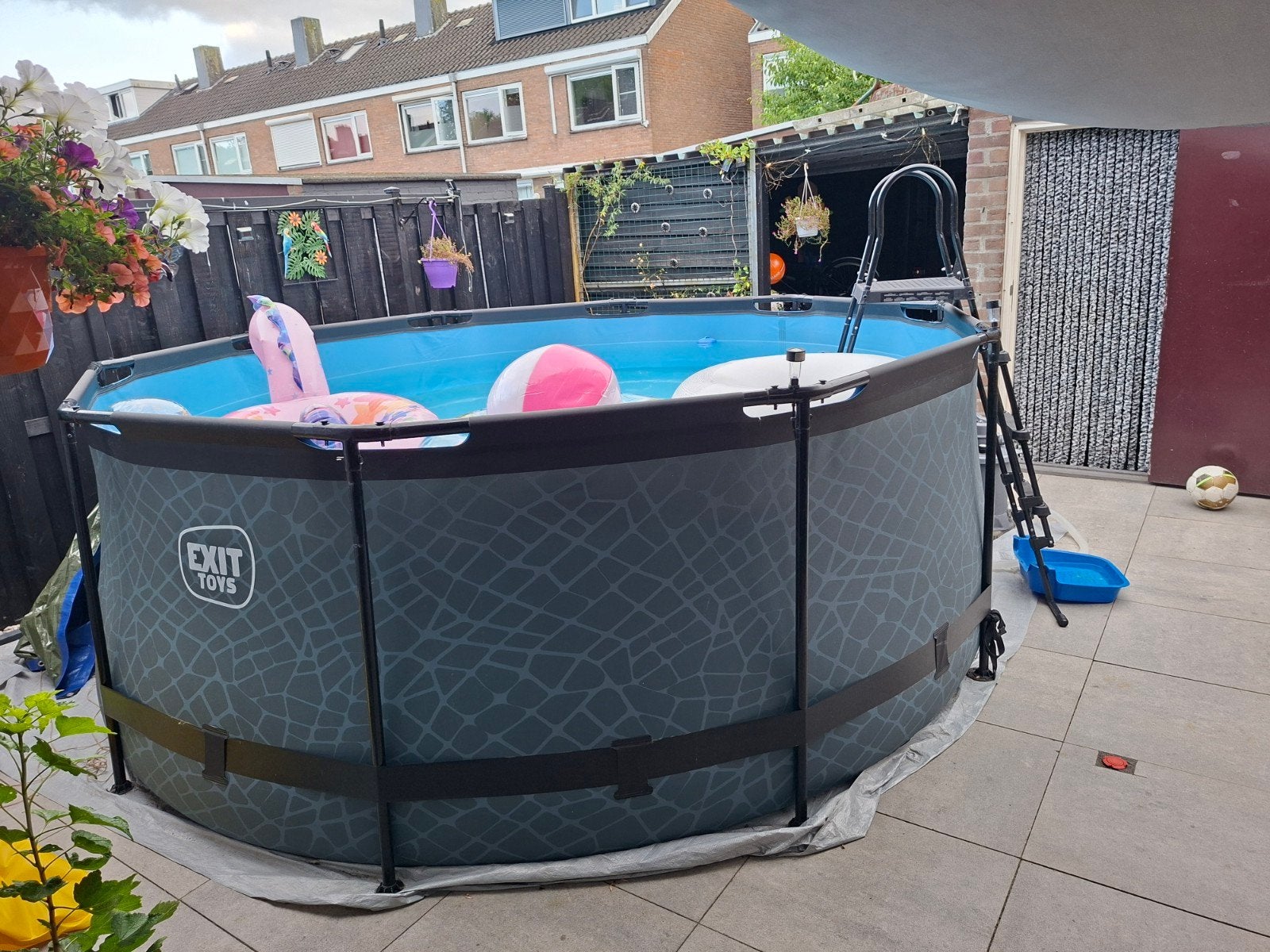 Exit Toys Opzetzwembad met zandfilterpomp en trap, Tuin en Terras, Zwembaden, Gebruikt, 300 cm of meer, Rechthoekig, Ophalen