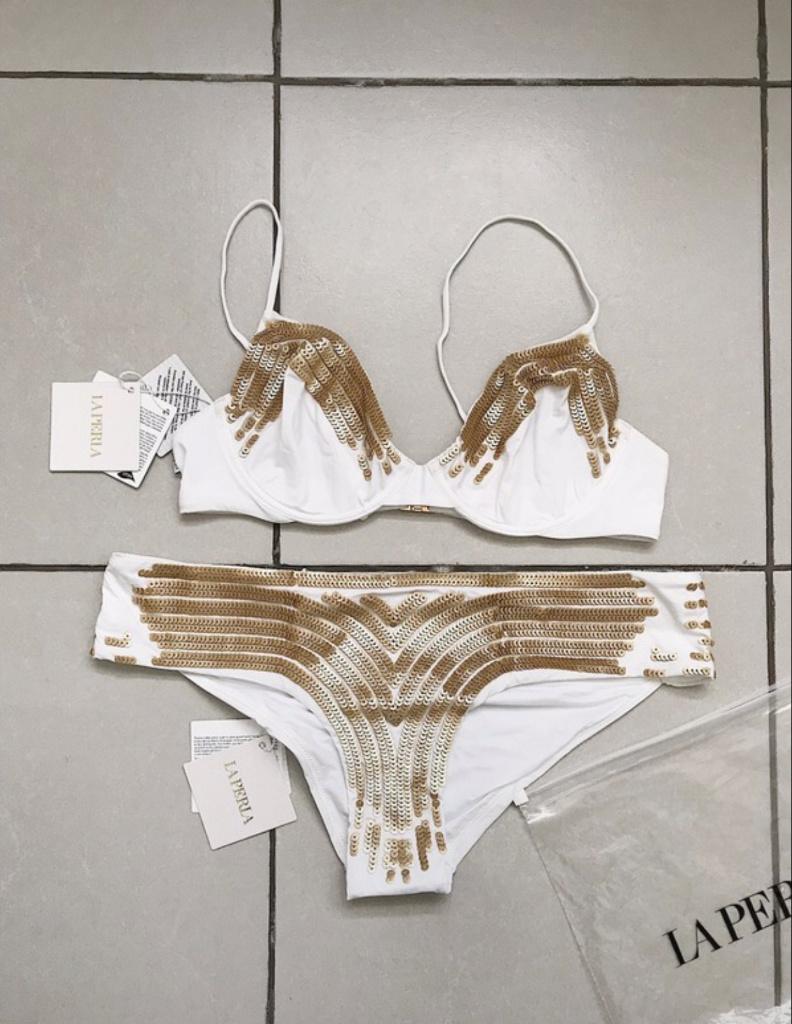 Nieuw - La Perla wit met goud sexy bikini 40/42, La Perla, Wit, Nieuw, Ophalen of Verzenden