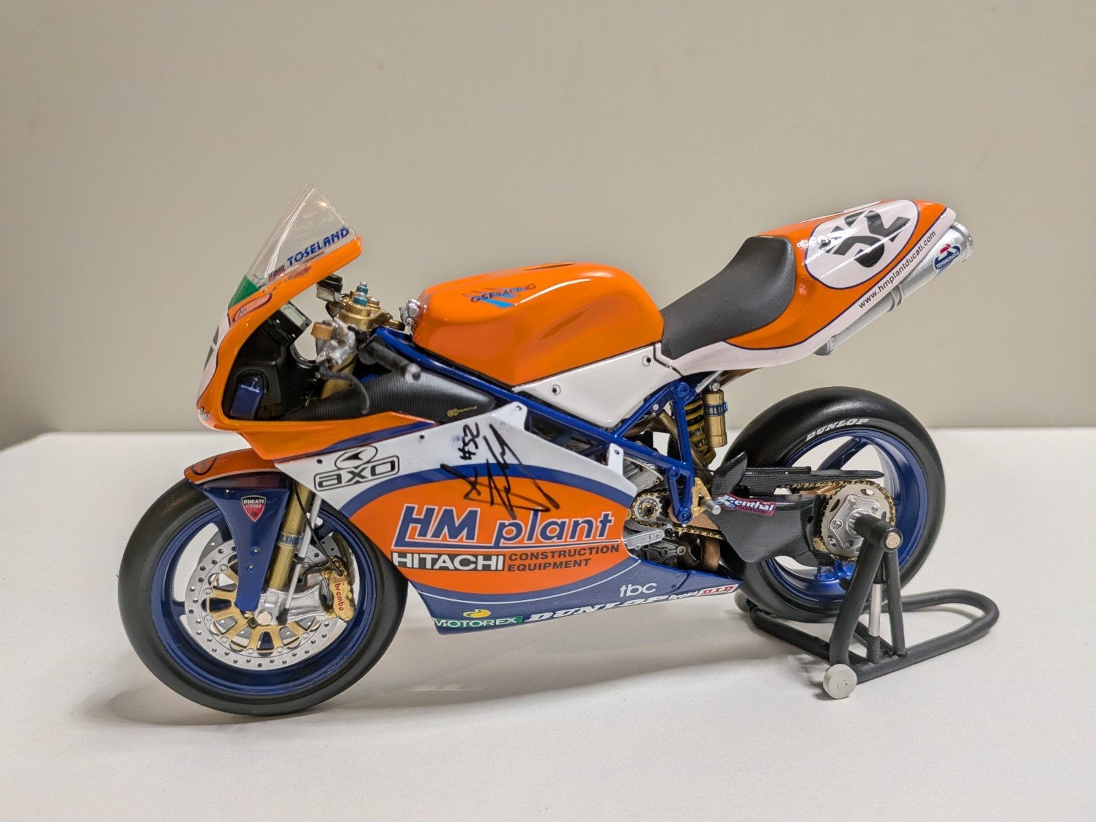 Minichamps: Ducati 998 F01 - James Toseland - handtekening, Ophalen of Verzenden, Zo goed als nieuw, 1:9 t/m 1:12, Motor