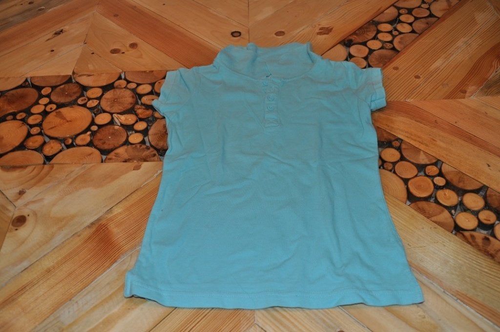 Z.g.a.n. aqua polo Hema 122/128, Meisje, Ophalen of Verzenden, Zo goed als nieuw, Shirt of Longsleeve