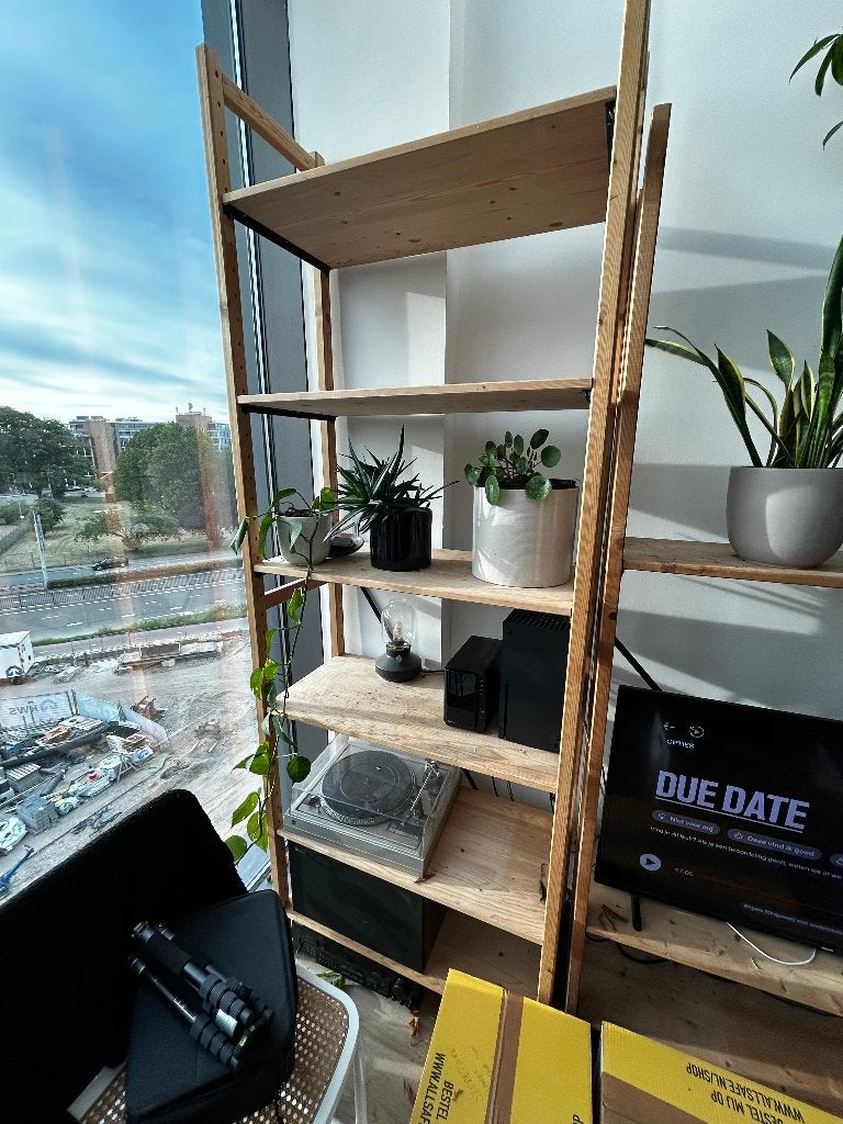 Stellingkast hout, Huis en Inrichting, Kasten | Stellingkasten, Ophalen, Zo goed als nieuw