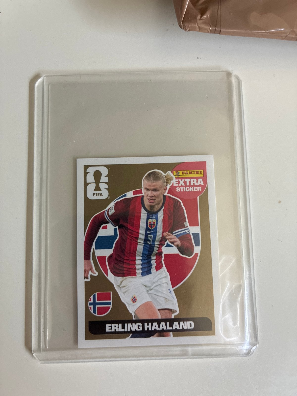 Haaland Panini Extra Sticker Gold Card WK 2026, Ophalen of Verzenden, Nieuw, Buitenlandse clubs, Poster, Plaatje of Sticker