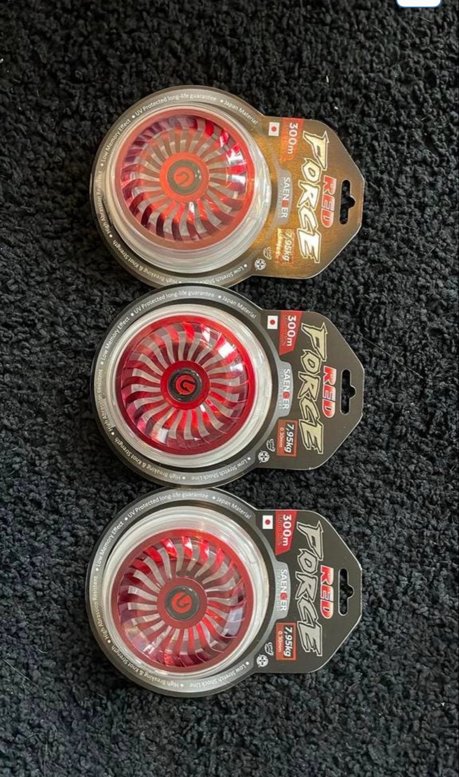 3x Seaner Red Force Vislijn 300m, 0.30mm, Rood, Ophalen of Verzenden, Nieuw, Vislijn