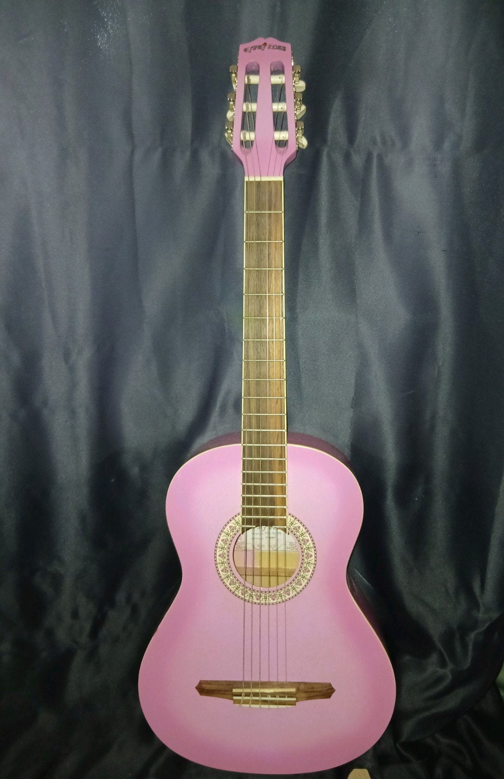 Roze Glitter Klassieke Gitaar Gypsy Rose GRC-1K + Tas, Ophalen of Verzenden, Gebruikt, Klassieke of Spaanse gitaar, Met koffer