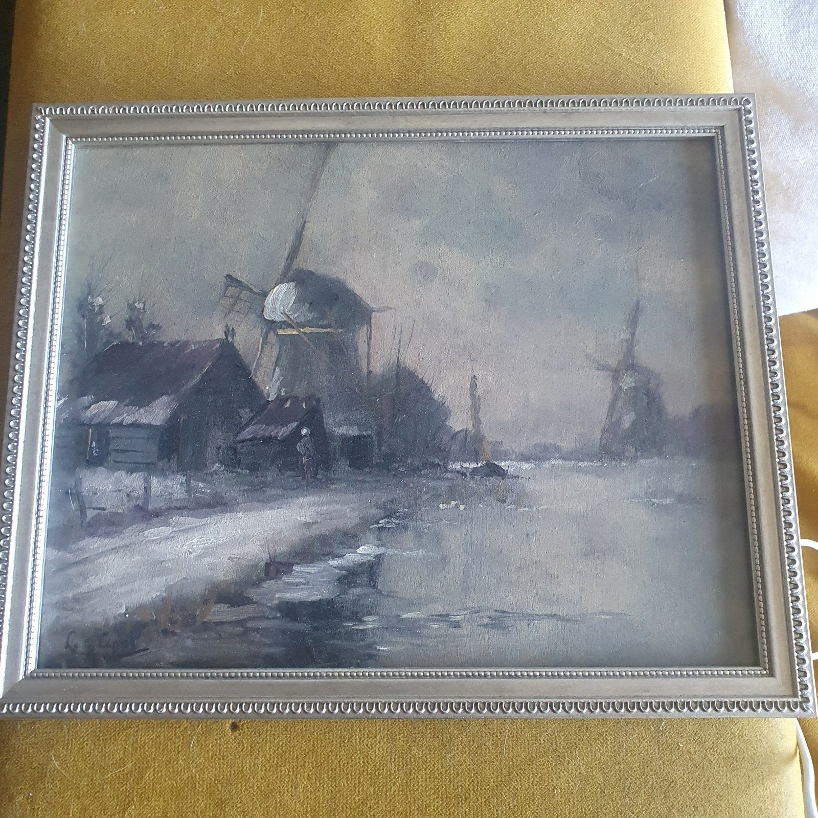 Louis Apol. Prachtig winterlandschap. Olieverf op paneel., Ophalen of Verzenden