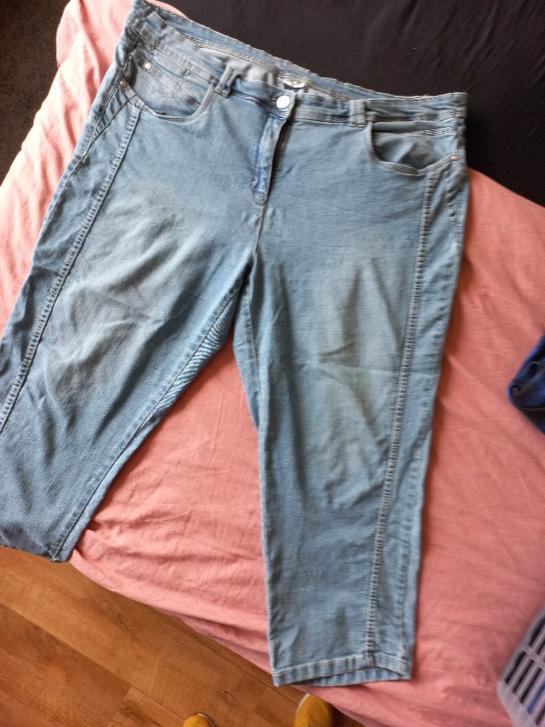 z.g.a.n. ¾ spijkerbroek, maat 50., Kleding | Dames, Grote Maten, Ophalen of Verzenden, Zo goed als nieuw, Blauw, Broek of Spijkerbroek