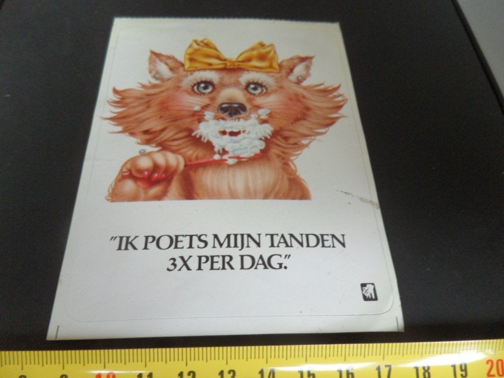sticker ELMEX Ok poets mijn tanden 3x per dag, Verzamelen, Ophalen, Zo goed als nieuw