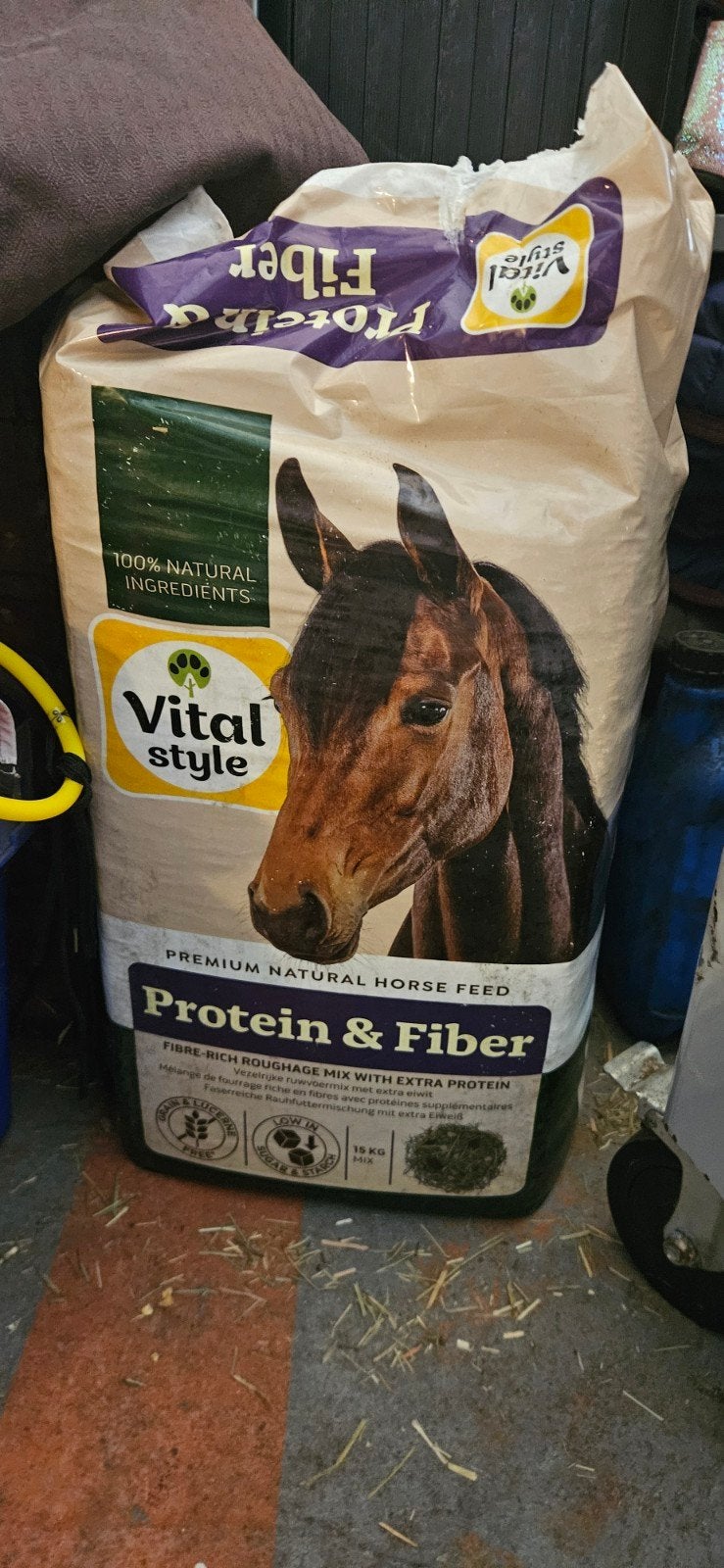 Vital Style Protein & Fiber 15 kg klein beetje uit, Dieren en Toebehoren, Ophalen, Gebruikt