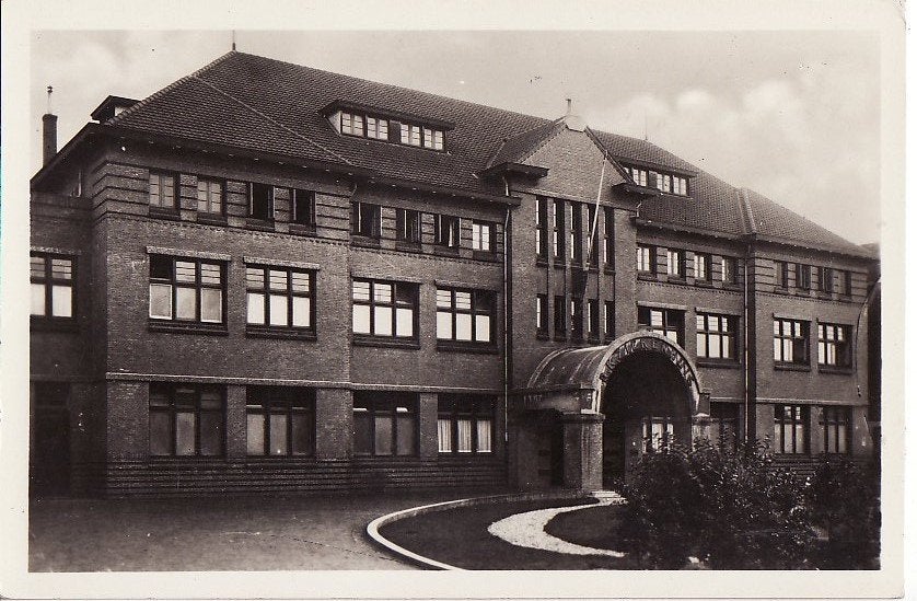 Dordrecht R.K. ziekenhuis. Fotokaart H.G. Beerman ca. 1950., Ophalen, 1940 tot 1960, Ongelopen, Zuid-Holland
