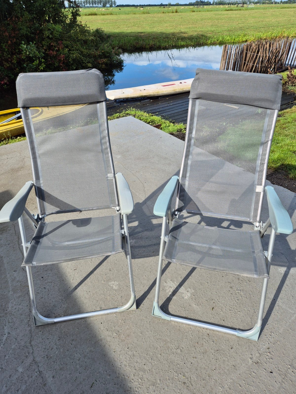 2 inklapbare campingstoelen, Ophalen, Gebruikt, Campingstoel