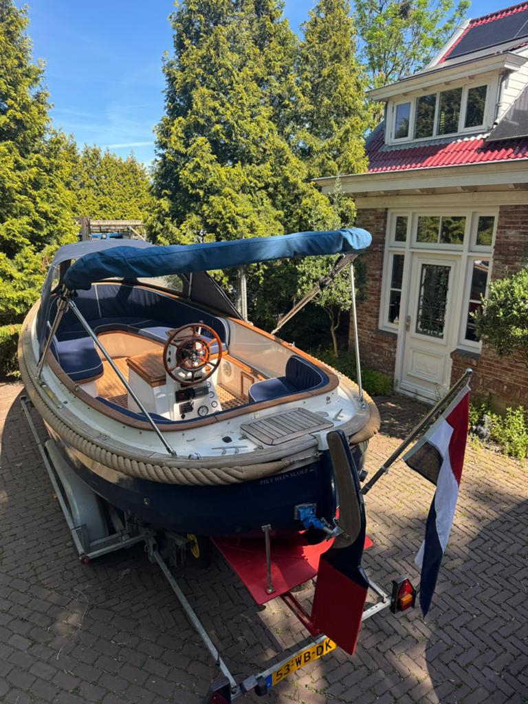 UNIEKE Piet Hein Sloep 6,5m KAMPEERTENT VOL OPTIES TEAK 33PK, Ophalen of Verzenden, Zo goed als nieuw, Antifouling, Tender