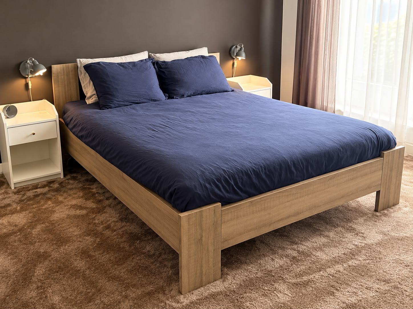 Beter Bed bed 160x200 met matras en 2 x BossFlex lattenbodem, Ophalen, Zwart, Tweepersoons, Zo goed als nieuw