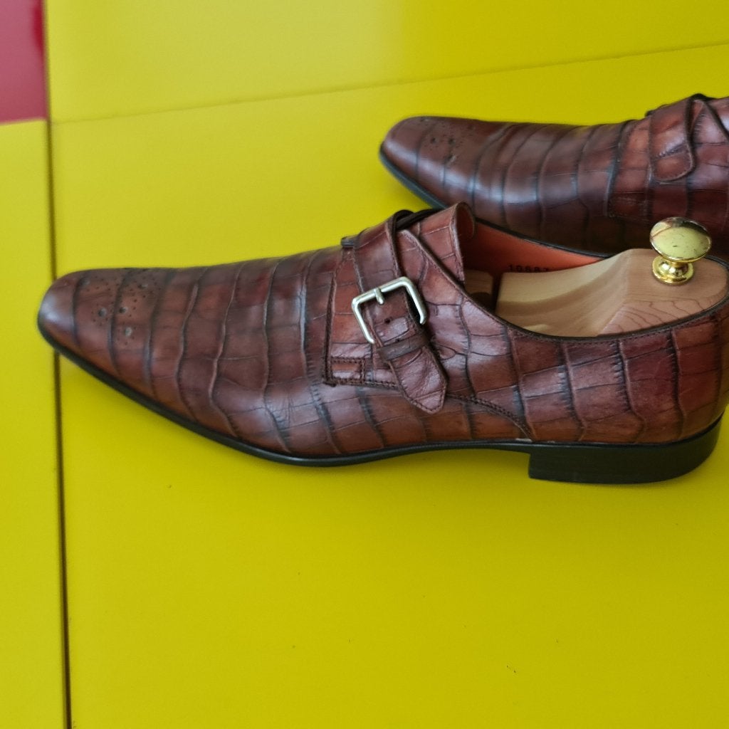 Santoni gesp schoenen met Cognac kleur maat 43, Kleding | Heren, Schoenen, Bruin, Verzenden, Santoni, Gespschoenen